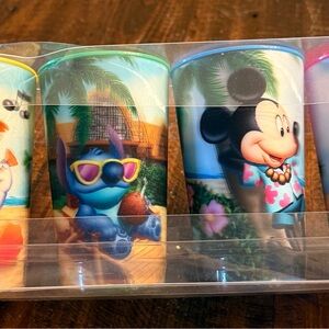 Disney NIP Parks Aulani Beach Plastic Cups - Blue, Green & Pink Accents